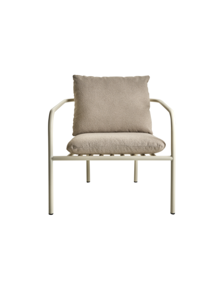 Sillón Exterior BENDT, Aluminio, Poliéster Reciclado / Blanco Perla / Beige - Brafab