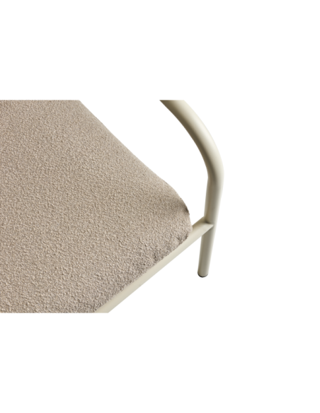 Sillón Exterior BENDT, Aluminio, Poliéster Reciclado / Blanco Perla / Beige - Brafab