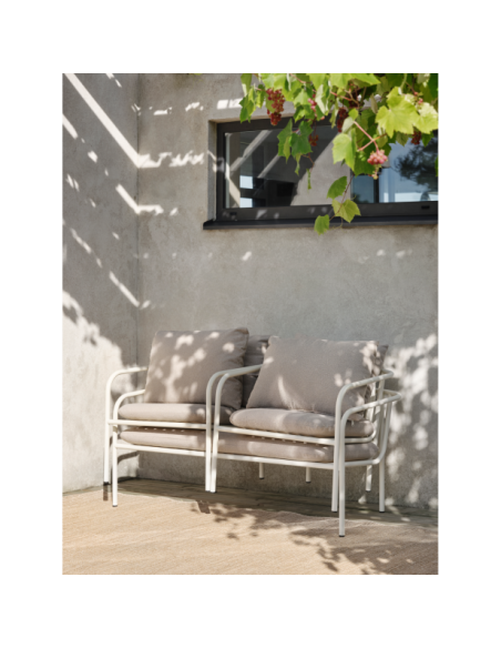 Sillón Exterior BENDT, Aluminio, Poliéster Reciclado / Blanco Perla / Beige - Brafab