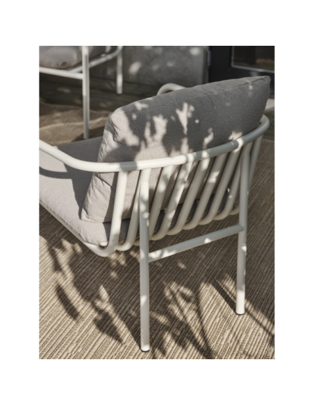 Sillón Exterior BENDT, Aluminio, Poliéster Reciclado / Blanco Perla / Beige - Brafab