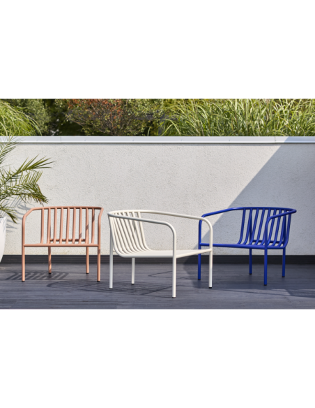 Sillón Exterior BENDT, Aluminio, Poliéster Reciclado / Blanco Perla / Beige - Brafab