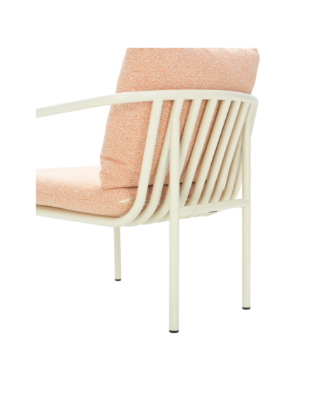 Sillón Exterior BENDT, Aluminio, Poliéster Reciclado / Blanco Perla / Naranja - Brafab