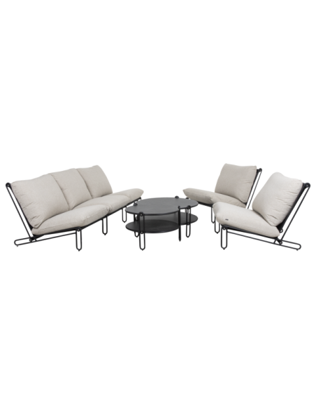 Sillón Exterior BLIXT, Aluminio, Olefina / Negro / Beige - Brafab