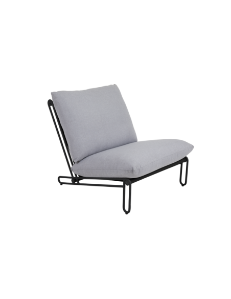 Sillón Exterior BLIXT, Aluminio, Olefina / Negro / Gris Cielo - Brafab