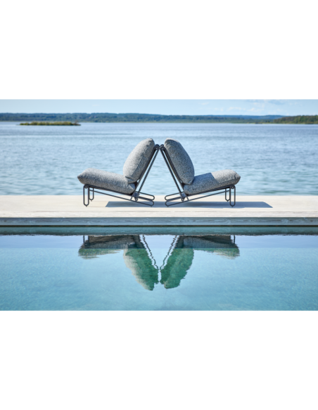 Sillón Exterior BLIXT, Aluminio, Poliéster Reciclado / Negro - Brafab