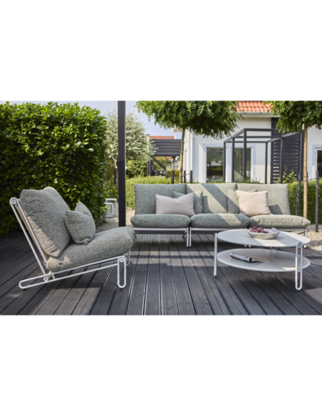 Sillón Exterior BLIXT, Aluminio, Poliéster Reciclado / Gris Claro / Verde - Brafab