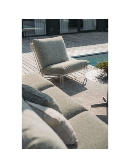 Sillón Exterior BLIXT, Aluminio, Poliéster Reciclado / Gris Claro / Verde - Brafab