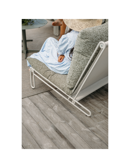 Sillón Exterior BLIXT, Aluminio, Poliéster Reciclado / Gris Claro / Verde - Brafab