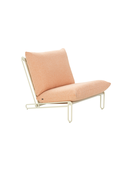 Sillón Exterior BLIXT, Aluminio, Poliéster Reciclado / Blanco Perla / Naranja - Brafab