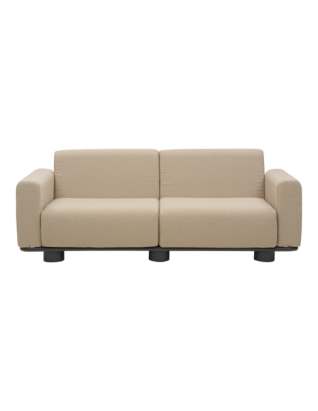 Sofá Exterior 2, Aluminio, Poliéster Reciclado / 5 Plazas BOLSTER, Antracita / Beige - Brafab