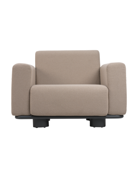 Sillón Exterior BOLSTER, Aluminio, Poliéster Reciclado / Antracita / Beige - Brafab