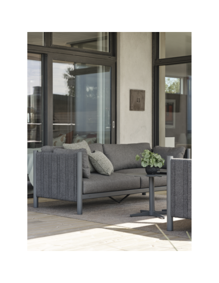 Sofá Exterior 2, Aluminio, Textilene, Olefina / 5 Plazas BRAD, Gris Antracita - Brafab