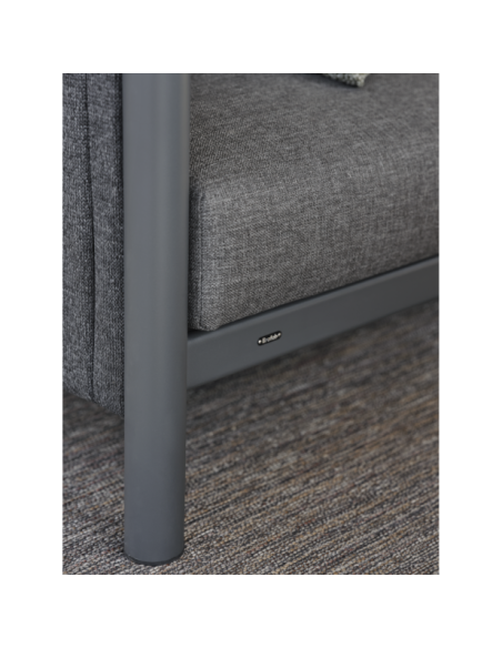 Sofá Exterior 2, Aluminio, Textilene, Olefina / 5 Plazas BRAD, Gris Antracita - Brafab