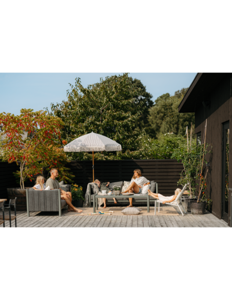 Sofá Exterior 2, Aluminio, Textilene, Olefina / 5 Plazas BRAD, Verde Nórdico / Gris Antracita - Brafab