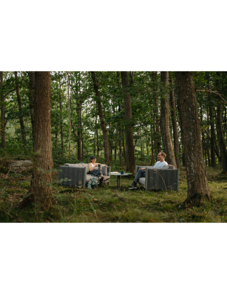 Sofá Exterior 2, Aluminio, Textilene, Olefina / 5 Plazas BRAD, Verde Nórdico / Gris Antracita - Brafab