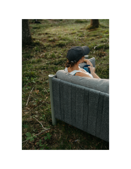 Sofá Exterior 2, Aluminio, Textilene, Olefina / 5 Plazas BRAD, Verde Nórdico / Gris Antracita - Brafab