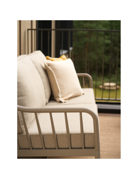 Sofá 3 Plazas Exterior COLEVILLE, Aluminio / Caqui / Beige - Brafab