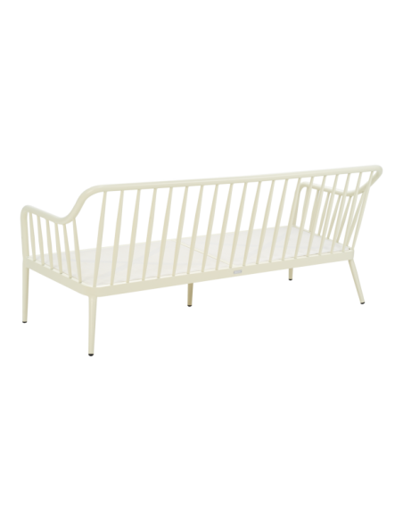 Sofá 3 Plazas Exterior COLEVILLE, Aluminio / Blanco Perla / Beige - Brafab