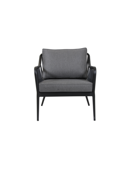 Sillón Exterior COLEVILLE, Aluminio, Olefina / Negro / Gris - Brafab