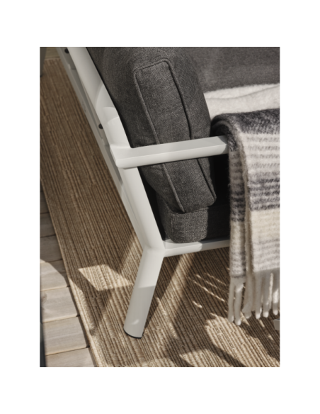 Sofá Cama Exterior DELIA, Aluminio, Olefina / Gris Claro / Negro - Brafab