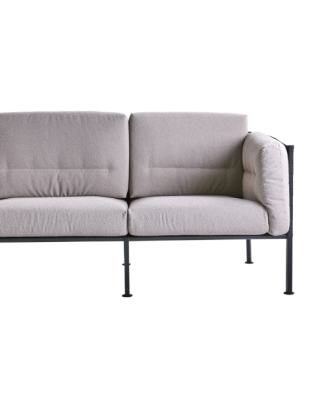Sofá 3 Plazas Exterior DELUX, Acero Inox, Textilene / Negro / Beige - Brafab