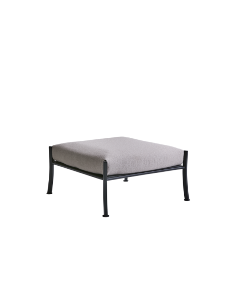 Puf Exterior DELUX, Acero Inox, Textilene / Negro / Beige - Brafab