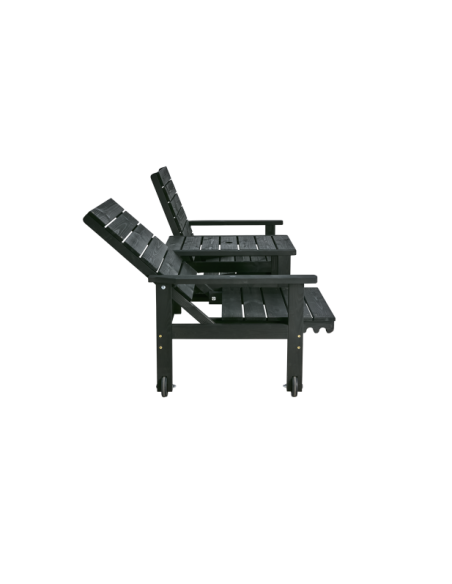 Sofá 2 Plazas Exterior DU & JA, Madera de Pino FSC™ / Negro - Brafab