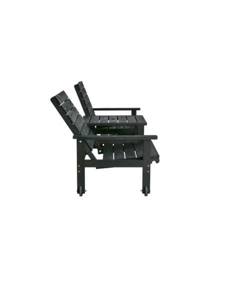 Sofá 2 Plazas Exterior DU & JA, Madera de Pino FSC™ / Negro - Brafab