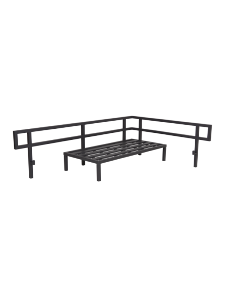 Set Sofá Modular Exterior GONESSE 225x295x74 cm, Aluminio, Olefina / Antracita / Gris - Brafab