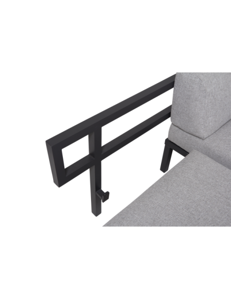 Set Sofá Modular Exterior GONESSE 225x295x74 cm, Aluminio, Olefina / Antracita / Gris - Brafab