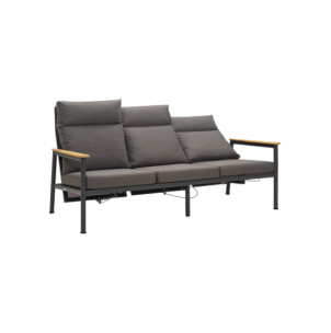 Sofá 3 Plazas Exterior GORDON, Aluminio, Textilene, Teca...