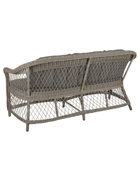 Sofá 2 Plazas Exterior KAMOMILL, Ratán Sintético, Olefina / Beige - Brafab