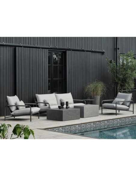 Sillón Exterior LERBERGET, Acero Inox, Acrílico / Antracita / Fresno - Brafab