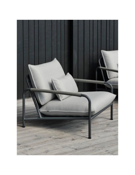 Sillón Exterior LERBERGET, Acero Inox, Acrílico / Antracita / Fresno - Brafab