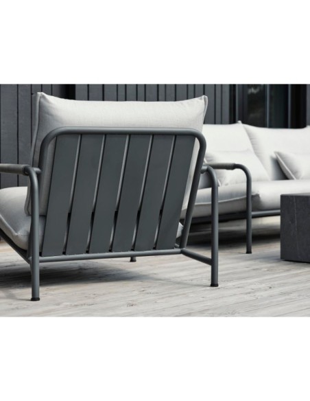 Sillón Exterior LERBERGET, Acero Inox, Acrílico / Antracita / Fresno - Brafab