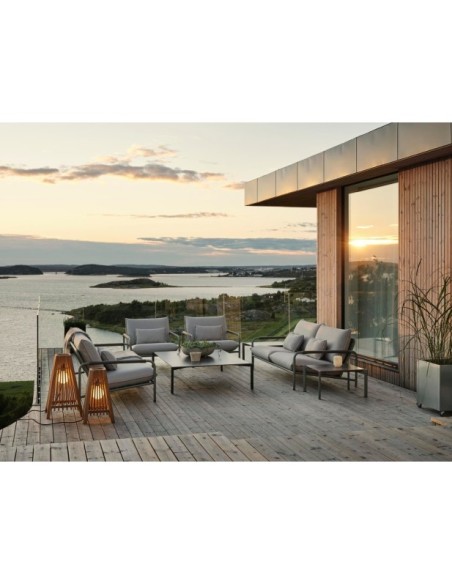 Sillón Exterior LERBERGET, Acero Inox, Acrílico / Verde Ceniza / Fresno - Brafab