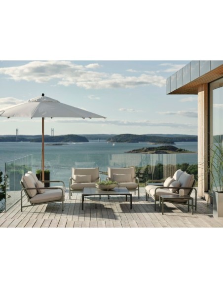 Sillón Exterior LERBERGET, Acero Inox, Acrílico / Verde Ceniza / Fresno - Brafab