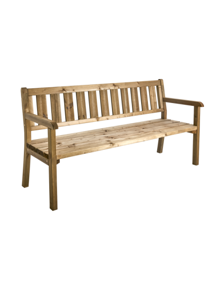 Sofá 3 Plazas Exterior LINDERUD, Madera de Pino / Marrón - Brafab