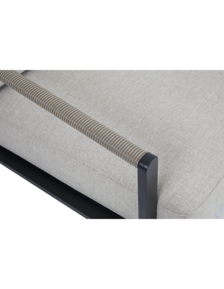 Sofá Exterior 2, Acero Inox, Olefina / 5 Plazas LYRA, Negro / Arena - Brafab