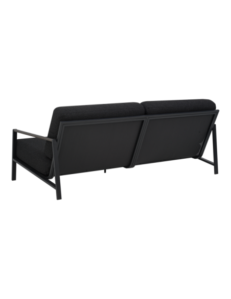 Sofá Exterior 2, Acero Inox, Poliéster Reciclado / 5 Plazas LYRA, Negro / Negro - Brafab