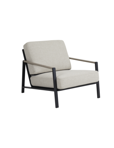 Sillón Exterior LYRA, Acero Inox, Olefina / Negro / Arena - Brafab