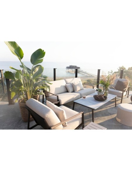 Sillón Exterior LYRA, Acero Inox, Olefina / Negro / Arena - Brafab