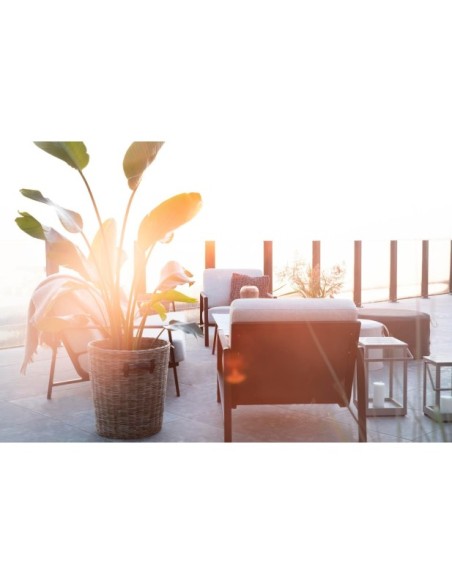 Sillón Exterior LYRA, Acero Inox, Olefina / Negro / Arena - Brafab