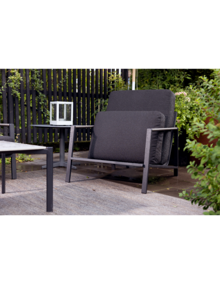 Sillón Exterior LYRA, Acero Inox, Poliéster Reciclado / Negro - Brafab