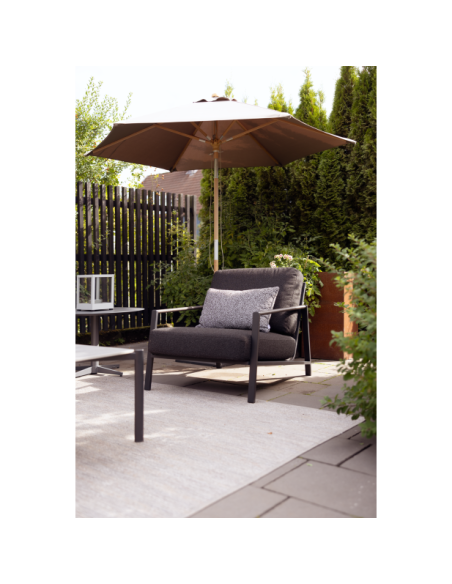 Sillón Exterior LYRA, Acero Inox, Poliéster Reciclado / Negro - Brafab