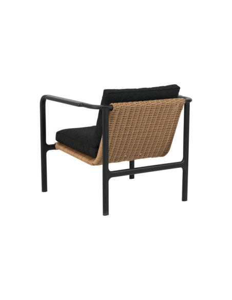 Sillón Exterior MOTTY, Aluminio, Ratán Sint, Poliéster Reciclado / Negro - Brafab