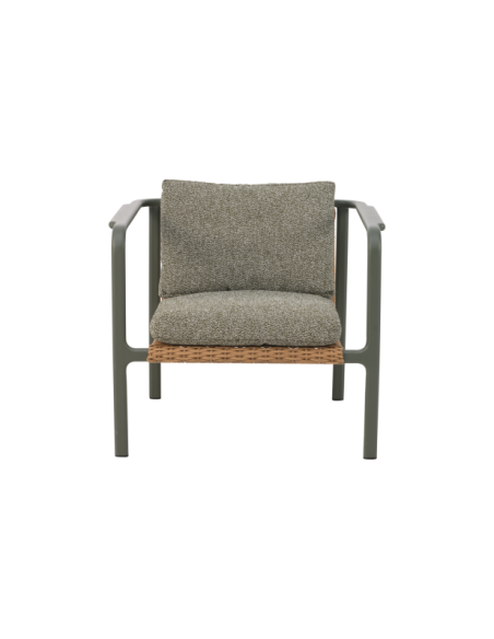 Sillón Exterior MOTTY, Aluminio, Ratán Sint, Poliéster Reciclado / Verde - Brafab