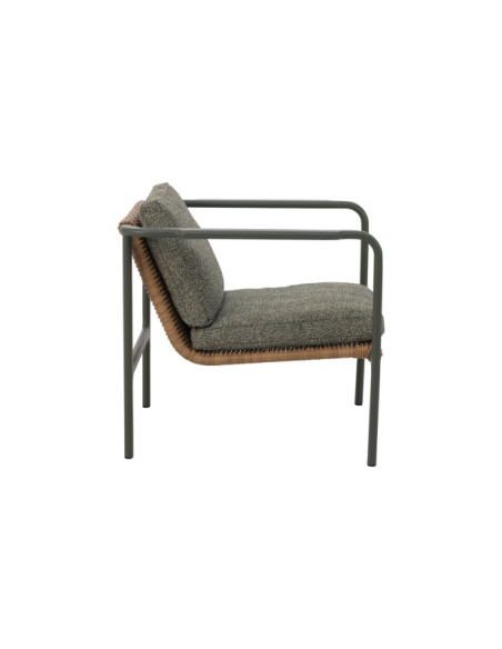 Sillón Exterior MOTTY, Aluminio, Ratán Sint, Poliéster Reciclado / Verde - Brafab