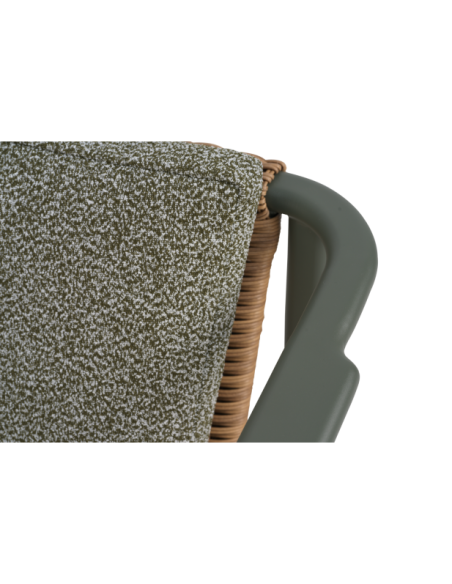 Sillón Exterior MOTTY, Aluminio, Ratán Sint, Poliéster Reciclado / Verde - Brafab