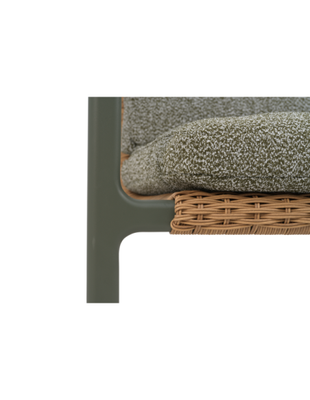 Sillón Exterior MOTTY, Aluminio, Ratán Sint, Poliéster Reciclado / Verde - Brafab